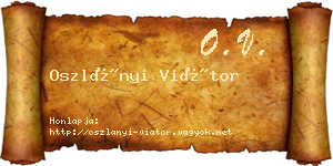 Oszlányi Viátor névjegykártya